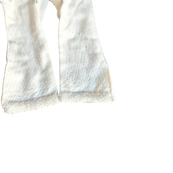 Vintage 50s White Beaded Long Gloves - Picture 11 of 14